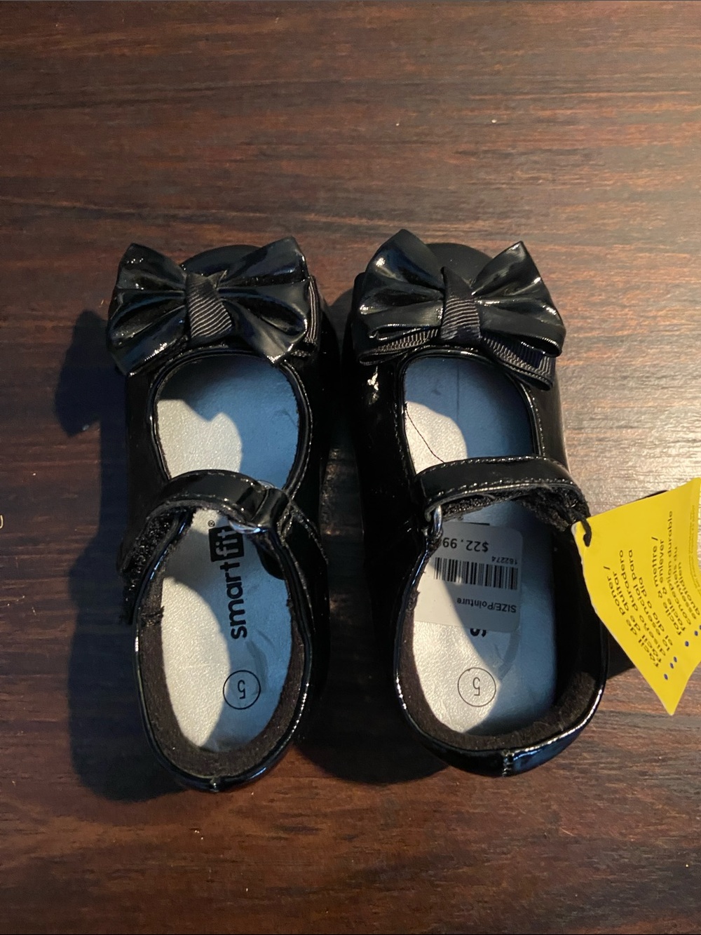 Smartfit Black Patent Bow Mary Jane Girls Shoes